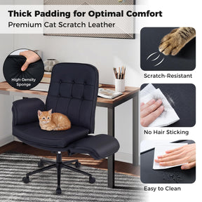 Criss Cross Chair, Adjustable Swivel Vanity Chair with 5-Position Armrests
