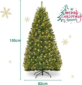 Pre-Lit Artificial Holiday Christmas Xmas Tree with 11 Mode & Color Lights
