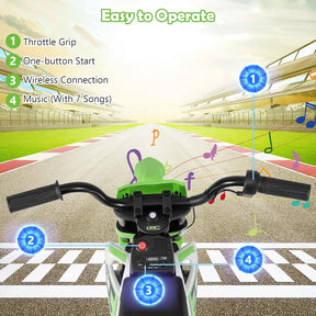 12V Kids Motorcycle, Electric Toddler Ride On Motorcycle with Detachable Training Wheels & Spring Suspension