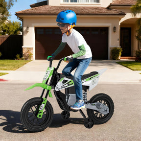 12V Kids Motorcycle, Electric Toddler Ride On Motorcycle with Detachable Training Wheels & Spring Suspension