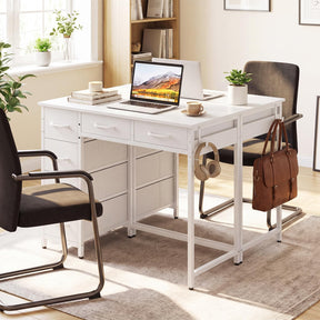 Computer Desk with Reversible Drawers, Home Office Desk