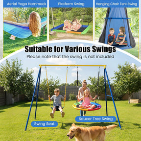Kids Swing Set, A-Frame Swing Stand with 2-Pack Swing Sets