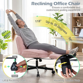 Teddy Plush Office Chair with Footrest & Adjustable Height