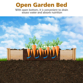 Wood U-Shaped Raised Garden Bed Planter Box for Vegetables Flowers, Garden Container for Backyard Patio Balcony