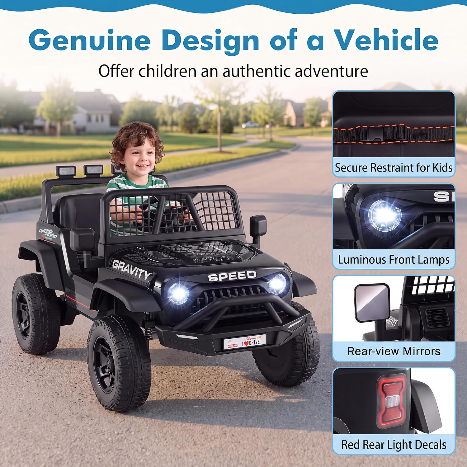 24V Ride On Car for Kids, Battery Powered Electric Vehicle with Parent Remote Control, Music