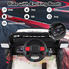 Kids Ride on Truck, 12V Electric Toy Vehicle w/ Remote Control, 3 Speeds, LED Lights