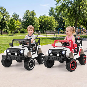 Kids Ride on Truck, 12V Electric Toy Vehicle w/ Remote Control, 3 Speeds, LED Lights