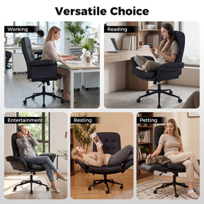 Criss Cross Chair, Adjustable Swivel Vanity Chair with 5-Position Armrests