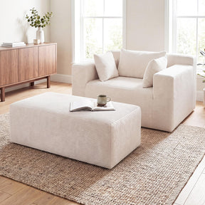 Single Foam Sofa with Ottoman, Boneless Floor Lounge Chair with Pillows for Small Spaces