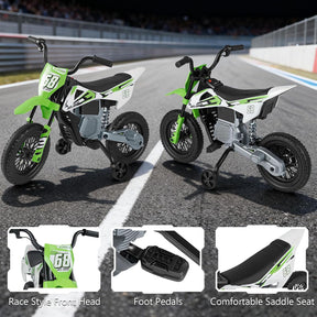 12V Kids Motorcycle, Electric Toddler Ride On Motorcycle with Detachable Training Wheels & Spring Suspension