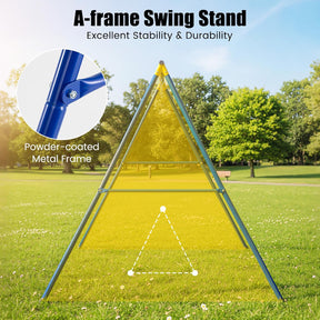 Kids Swing Set, A-Frame Swing Stand with 2-Pack Swing Sets