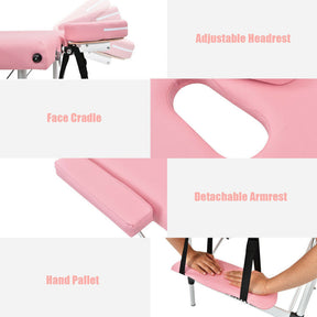 84 Inch Portable Massage Table Lash Bed Height Adjustable Salon Spa Tattoo Bed with Carry Case
