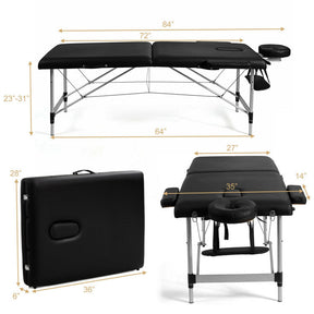 84 Inch Portable Massage Table Lash Bed Height Adjustable Salon Spa Tattoo Bed with Carry Case