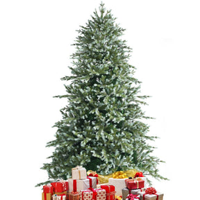 8 Feet Artificial Christmas Tree Spruce Hinged Festival Tree with Mixed PE and PVC Tips