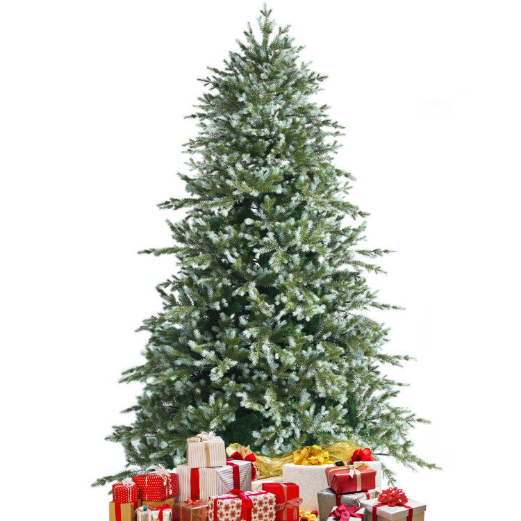 8 Feet Artificial Christmas Tree Spruce Hinged Festival Tree with Mixed PE and PVC Tips