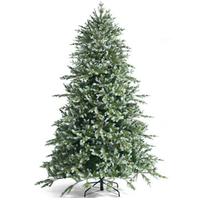 8 Feet Artificial Christmas Tree Spruce Hinged Festival Tree with Mixed PE and PVC Tips
