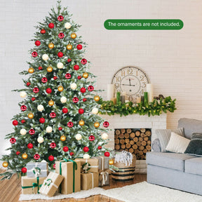 8 Feet Artificial Christmas Tree Spruce Hinged Festival Tree with Mixed PE and PVC Tips