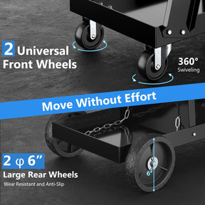 3-Tier Welding Cart, Rolling Welder Cart w/ Tilt-Table & 4 Wheels