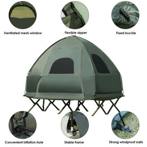2-Person Outdoor Portable Camping Tent Compact Pop Up Combo Set with Sleeping Bag