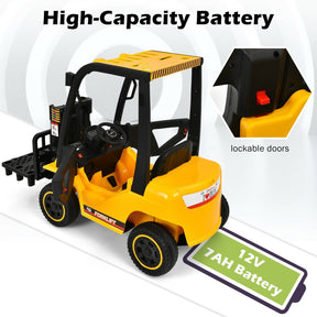 12V Kids Ride On Forklift with Remote Control and Back Trunk