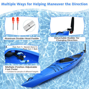 Single Sit-in Kayak Fishing Kayak Boat With Paddle and Detachable Rudder