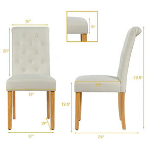 Set of 2 Tufted Dining Chairs