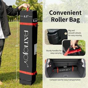 8' x 8' Outdoor Pop-up Canopy Tent Height Adjustable with Roller Bag
