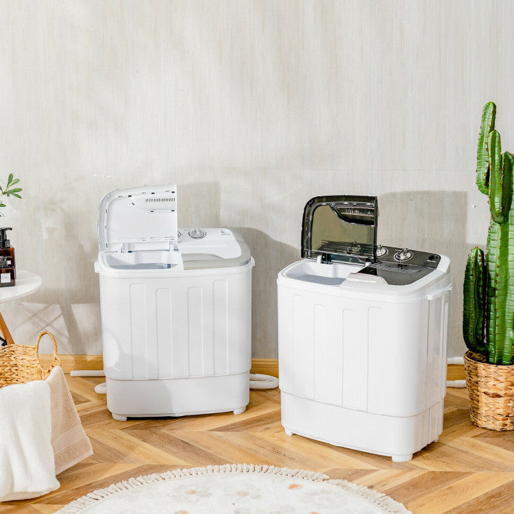 8 lbs Portable Mini Twin Tub Spinner Semi-Automatic Washing Machine for Apartments