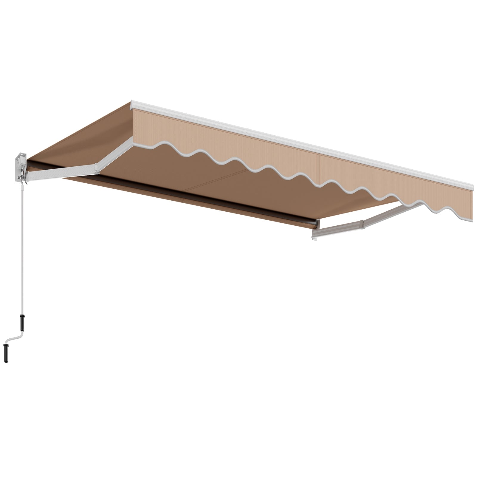 8 x 6.6 Feet Patio Retractable Awning for Balcony with Manual Crank Handle