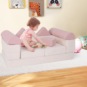 9-Piece Modular Kids Play Couch with Machine-washable Covers