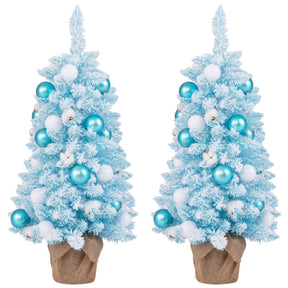 90 CM Artificial Mini Snow Flocked Christmas Tree with Natural Cotton Balls