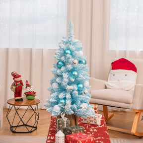 90 CM Artificial Mini Snow Flocked Christmas Tree with Natural Cotton Balls