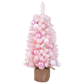 90 CM Artificial Mini Snow Flocked Christmas Tree with Natural Cotton Balls