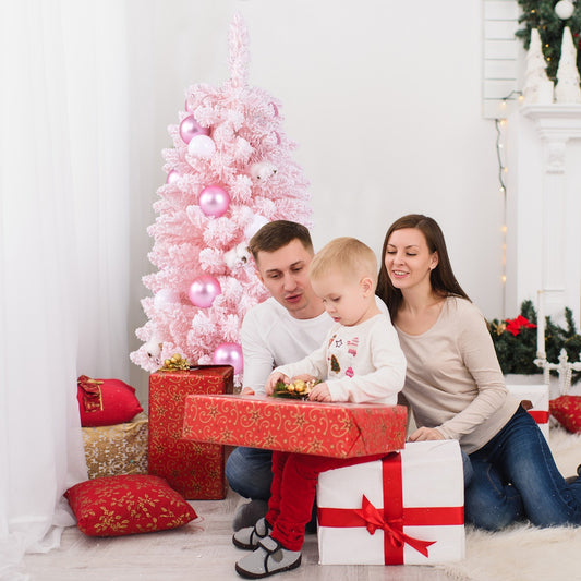 90 CM Artificial Mini Snow Flocked Christmas Tree with Natural Cotton Balls