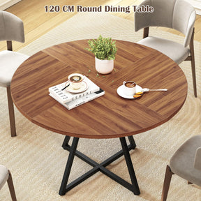 120 CM Dining Table for 4-6 People, Wooden Rectangular Table, Long Dinner Table
