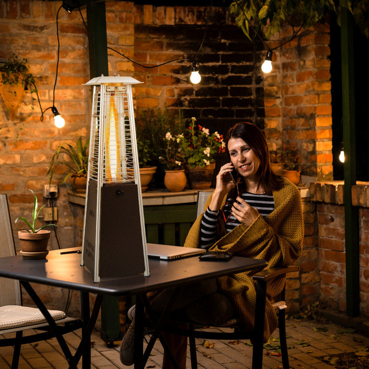 9500 BTU Portable Steel Tabletop Patio Heater with Glass Tube and Anti-Tip
