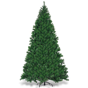 9FT Artificial Pre-lit Christmas Tree Premium Spruce Hinged Tree with 700 LED Lights and Plastic Cover