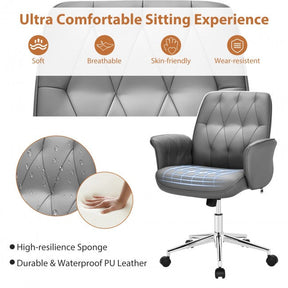 Chairliving - PU Leather Adjustable Swivel with Armrest Home Office Leisure Chair