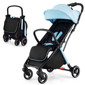 Hikidspace Compact Travel Stroller for Airplane Infant Toddler Stroller w/Adjustable Backrest & Canopy