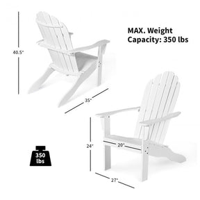 Outdoor Wooden Adirondack Lounge Chair Armchair with Ergonomic Design