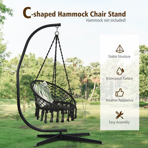 Hanging Hammock with solid steel C stand frame