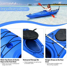 Single Sit-in Kayak Fishing Kayak Boat With Paddle and Detachable Rudder