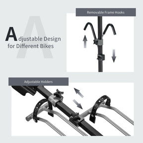 2-Bike Hitch Mount Bike Rack for 1-1/4 Inch or 2 Inch Receiver