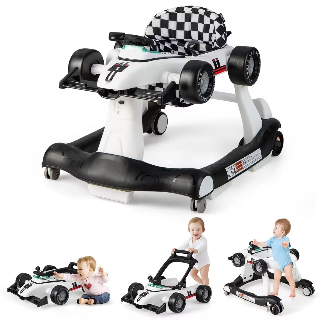 Hikidspace 4-in-1 Baby Walker, Foldable Activity Car Baby Walker