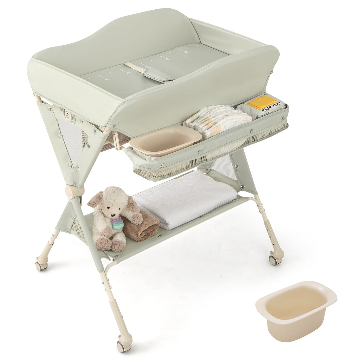 BABY JOY Baby Changing Table, Foldable Diaper Changing Station