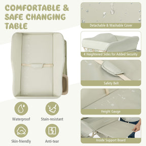 Baby Changing Table, Foldable Diaper Changing Station w/ Water Basin