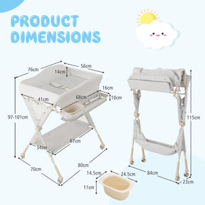 BABY JOY Baby Changing Table, Foldable Diaper Changing Station