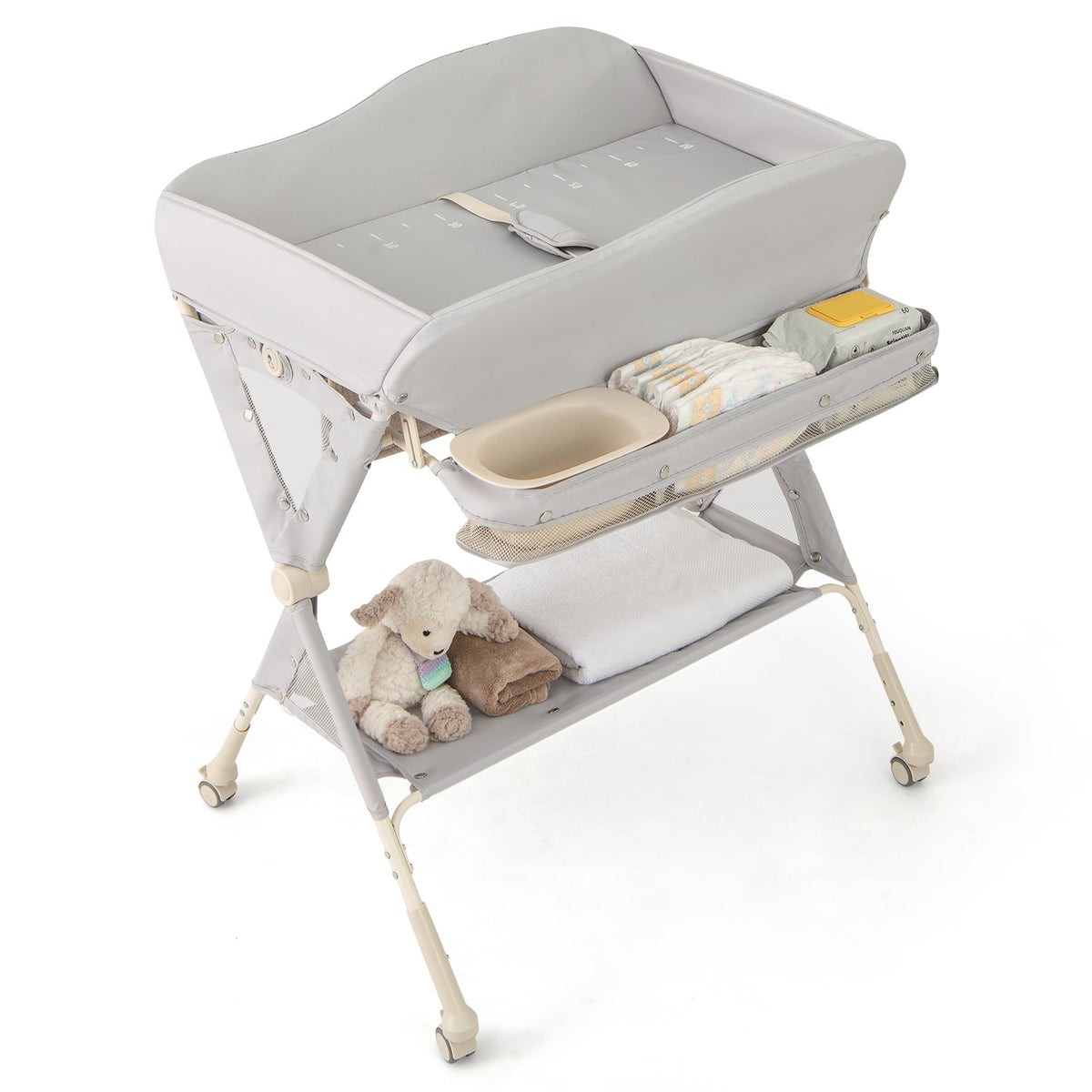BABY JOY Baby Changing Table, Foldable Diaper Changing Station