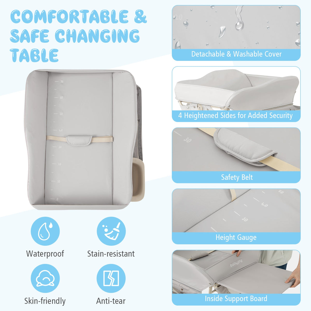 BABY JOY Baby Changing Table, Foldable Diaper Changing Station
