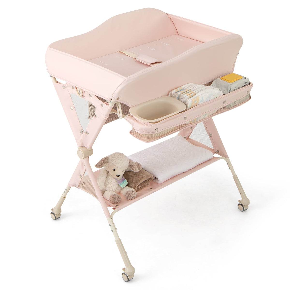 BABY JOY Baby Changing Table, Foldable Diaper Changing Station
